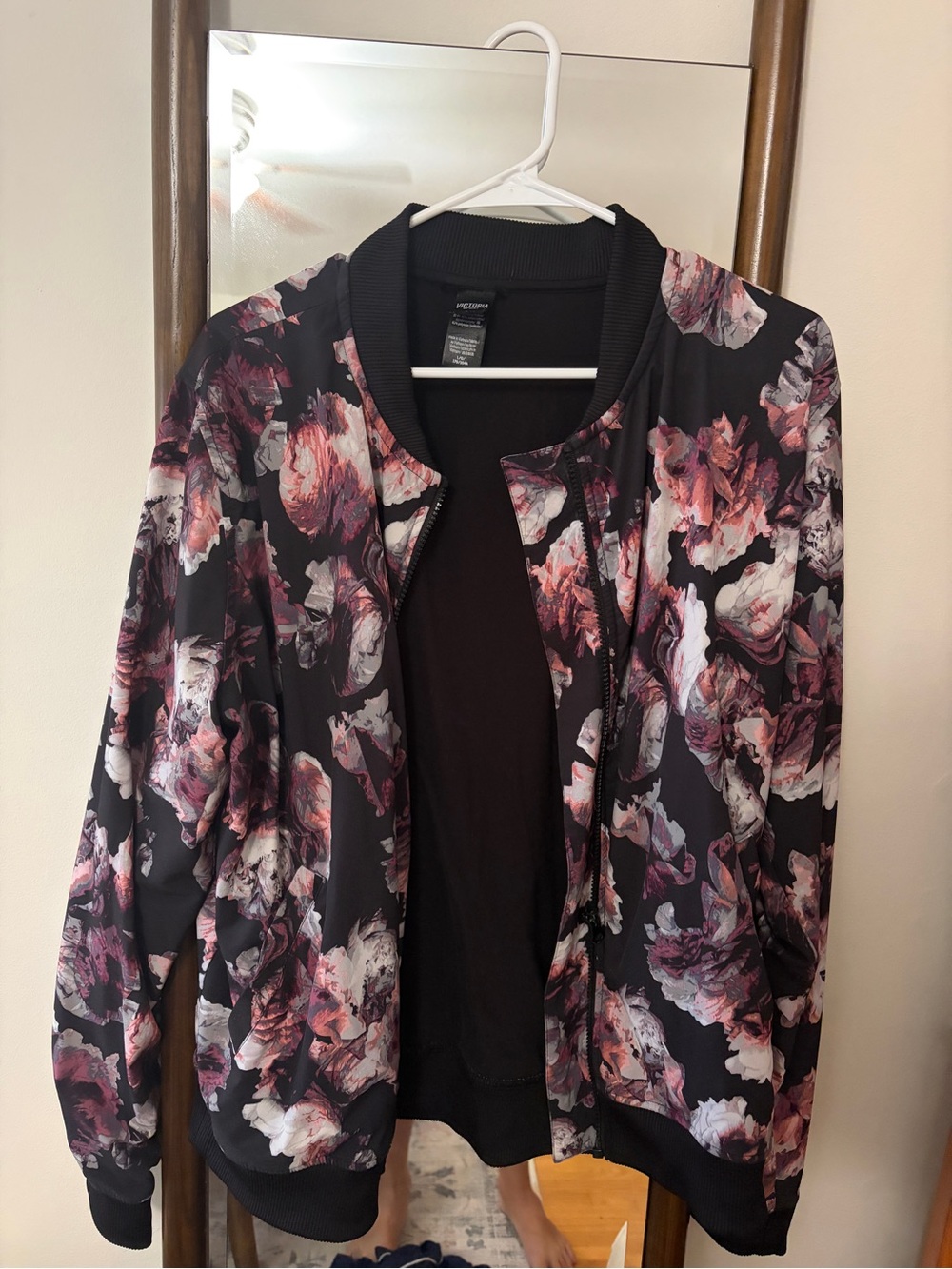 Victoria Sport Bomber Jacket - Floral Black/Pink